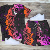 Men's Casual Print Short Sleeve Suits